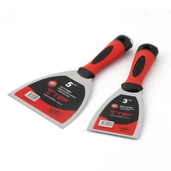 Aço inoxidável parede rebocar faca, Putty Knife, punho plástico, raspador lâmina com Soft Grip, ferramenta de mão, 2pcs