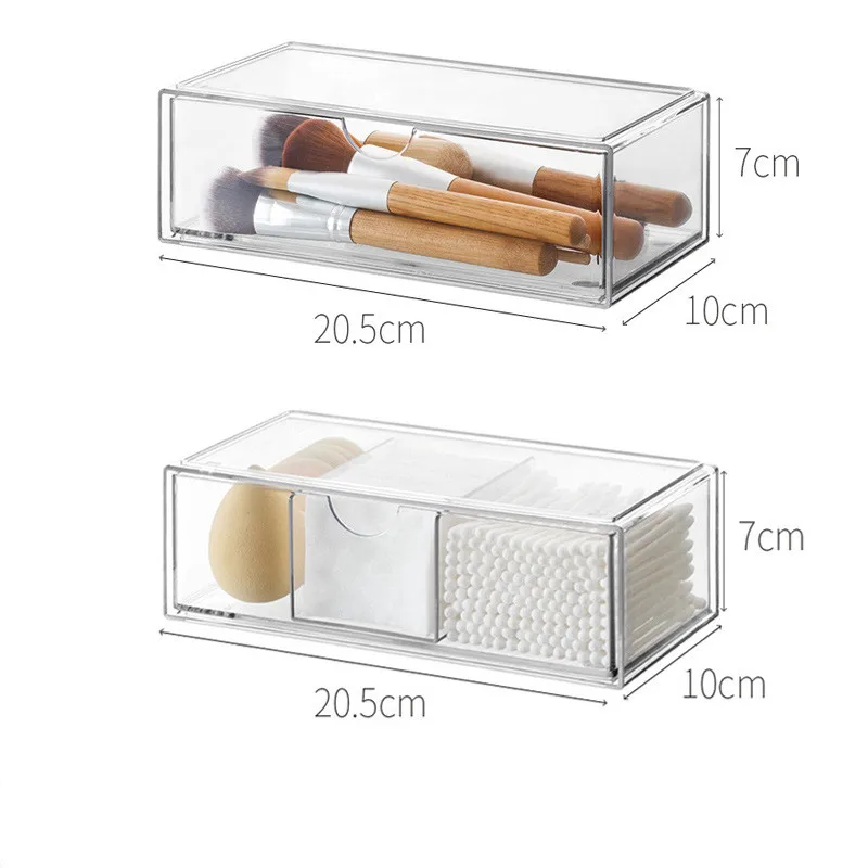 

Transparent Cosmetic Storage Box Makeup Organizer Cotton Swab Cotton Pad Storage Box Desktop Acrylic Organizer