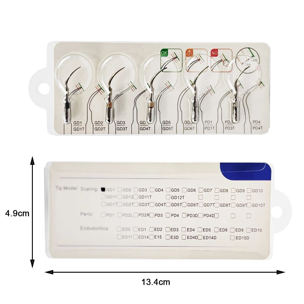 5pcs GD1-GD6 Dental Ultrasonic Scaler Tips Fit For DTE SALETEC Scaler Handpiece Scaling Tips Tooth Cleaning Machine Cutter Head