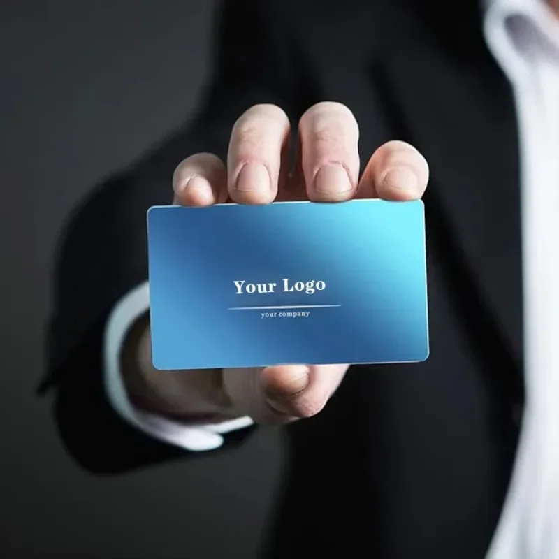 

Customized Laser Engraved Matte Black Stainless Steel Metal Business Custom Card Metal Shinny Mirror Metal Business Cards