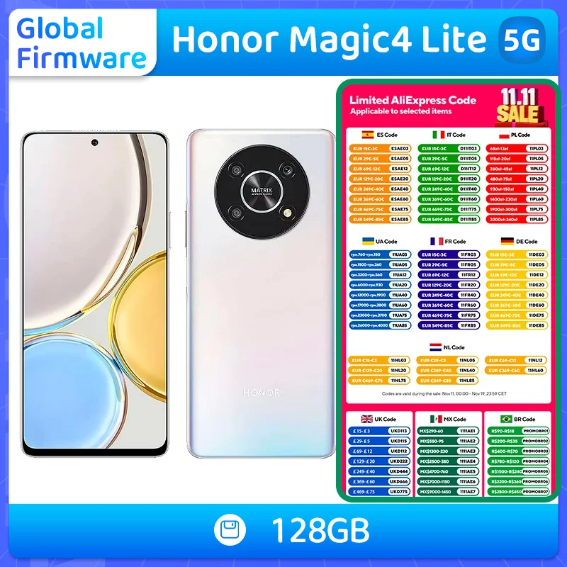 Honor Magic4 Lite 5g الهاتف الذكي وحدة المعالجة المركزية Snapdragon 695 شاشة LCD 6.81 بوصة 48MP كاميرا 4800mAh بطارية أندرويد الهاتف المستخدم #1