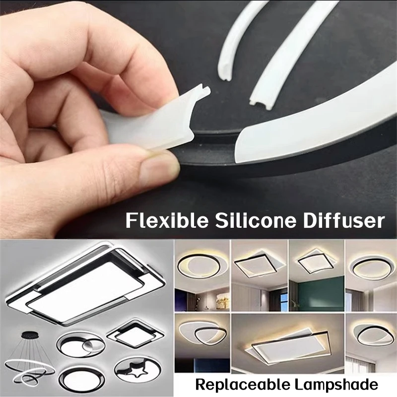 Diffuseur de profil en aluminium LED en Silicone, couvercle de canal Flexible, bande lumineuse à barre dure, abat-jour remplaçable, raccord d'échantillon, 0.2m-10m