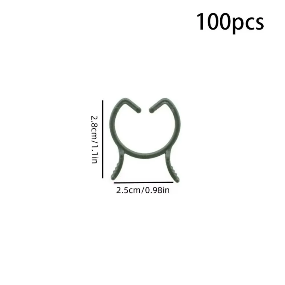 

100PCS Green Garden Plant Clips Plastic Ring Bundle Garden Holder Vine Holder Vertical Plant Holder For Vegetable Growing