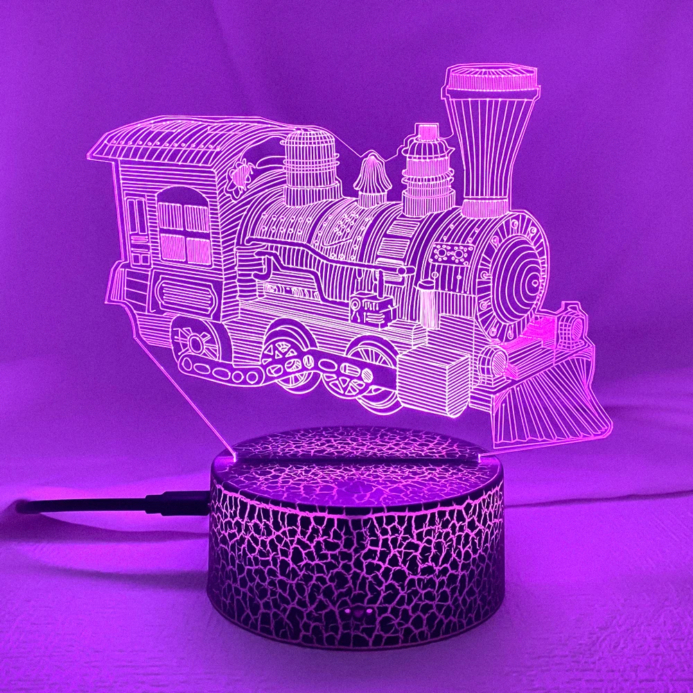 

New Locomotive Led Night Light for Kids Bedroom Decoration Unique Birthday Gift for Children Study Room Desk Lamp Railway Engine