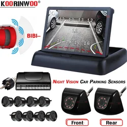 Koorinwoo Intelligent Car Parking 8/6/4 Sensor System With Front And Rear Camera Dynamic Line Parking Sensors Kit For Multimidia