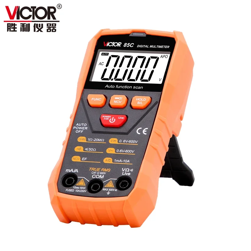 VICTOR 85C 1999 Counts 3 1/2 NCV Small Size True RMS Live torch Intelligent Digits Multimeter