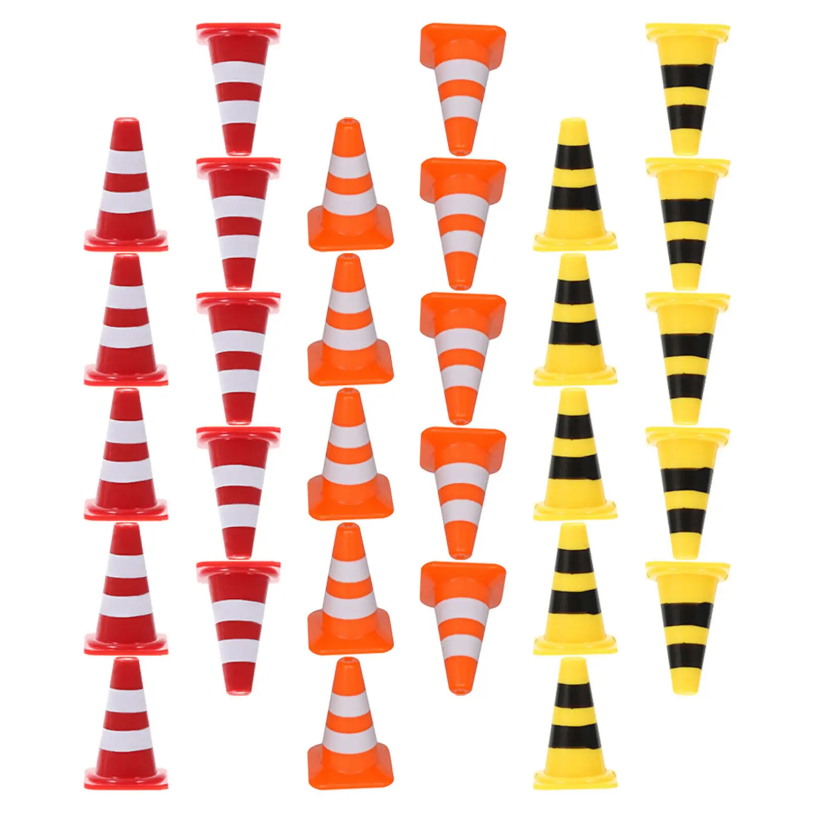 60Pcs Kids Play Traffic Signs Miniature Road Safety Cones Safe Plastic Educational Learning Role Construction