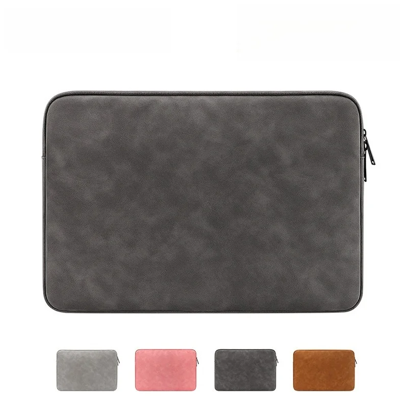 PU Leather Laptop Sleeve Case 13.3-15.6 Inch Shockproof Protective Bag for MacBook Air Pro