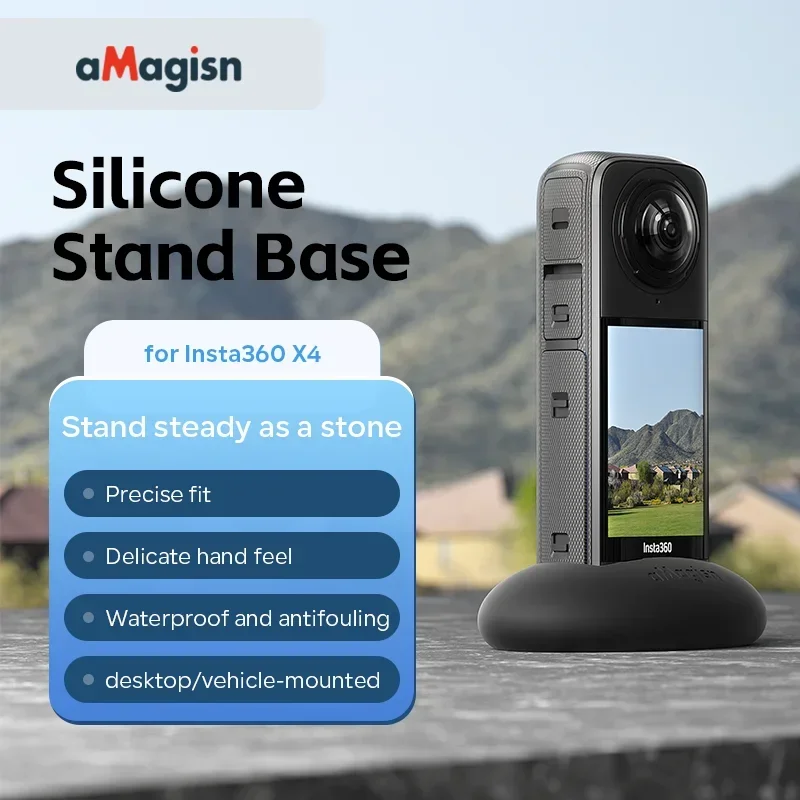 ซิลิโคนสําหรับ Insta360 X4 Stand Shot ฐาน 3M เทปด้านข้างคู่ Desktop Stabilizer สําหรับ Insta360 X4 อุปกรณ์เสริม