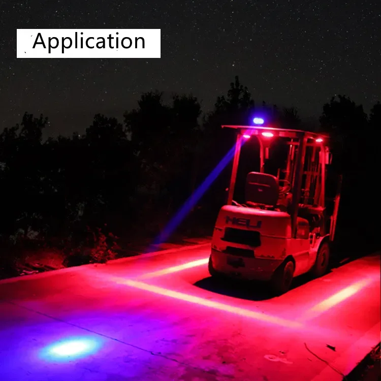 New 30W Red Forklift Warning Light 12V/24V Waterproof Blue LED Car Work Light Safety Reversing Warning Lamp For Jeep Truck SUV