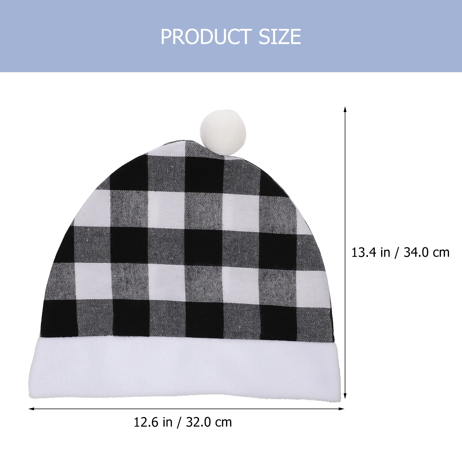 

2 Pcs Lattice Christmas Hat Headrest Cover Decoration Car Decorations Flannel Plaid Vehicle
