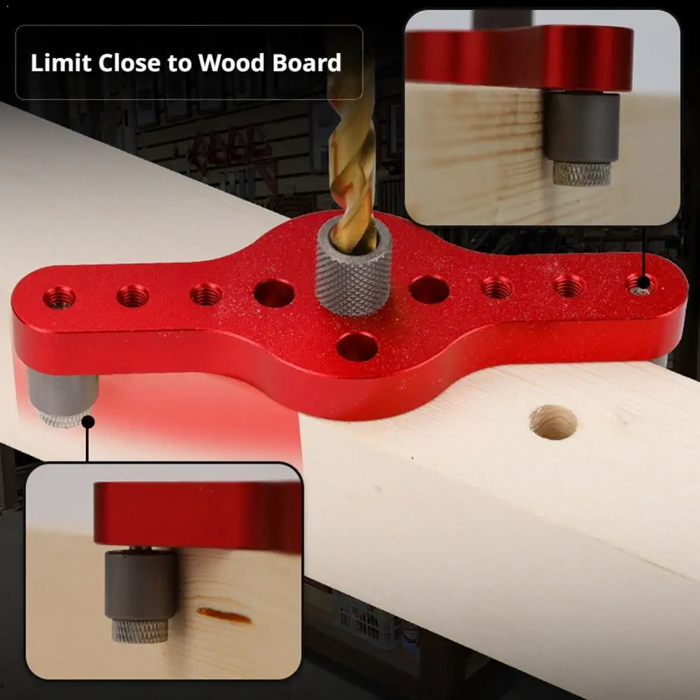 Woodworking Hole Locator 360° Rotation Vertical Self Centering Dowelling Jig with 6/8/10mm Drill Bushings Hole Puncher