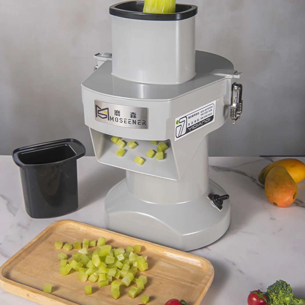 Hot sale Commercial Dicer Slicer chopper Shredder Cutter Double Heads Roots Leafy tomato fruit Vegetables Cutting Machine image 3