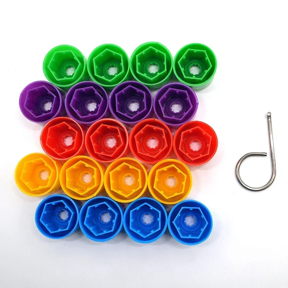 17 مللي متر العالمي سيارة محور عجلات يغطي مكافحة الصدأ قبعات السيارات محور الإطارات غطاء برغي براغي براغي الغبار برهان حامي اكسسوارات السيارات 20 قطعة #3