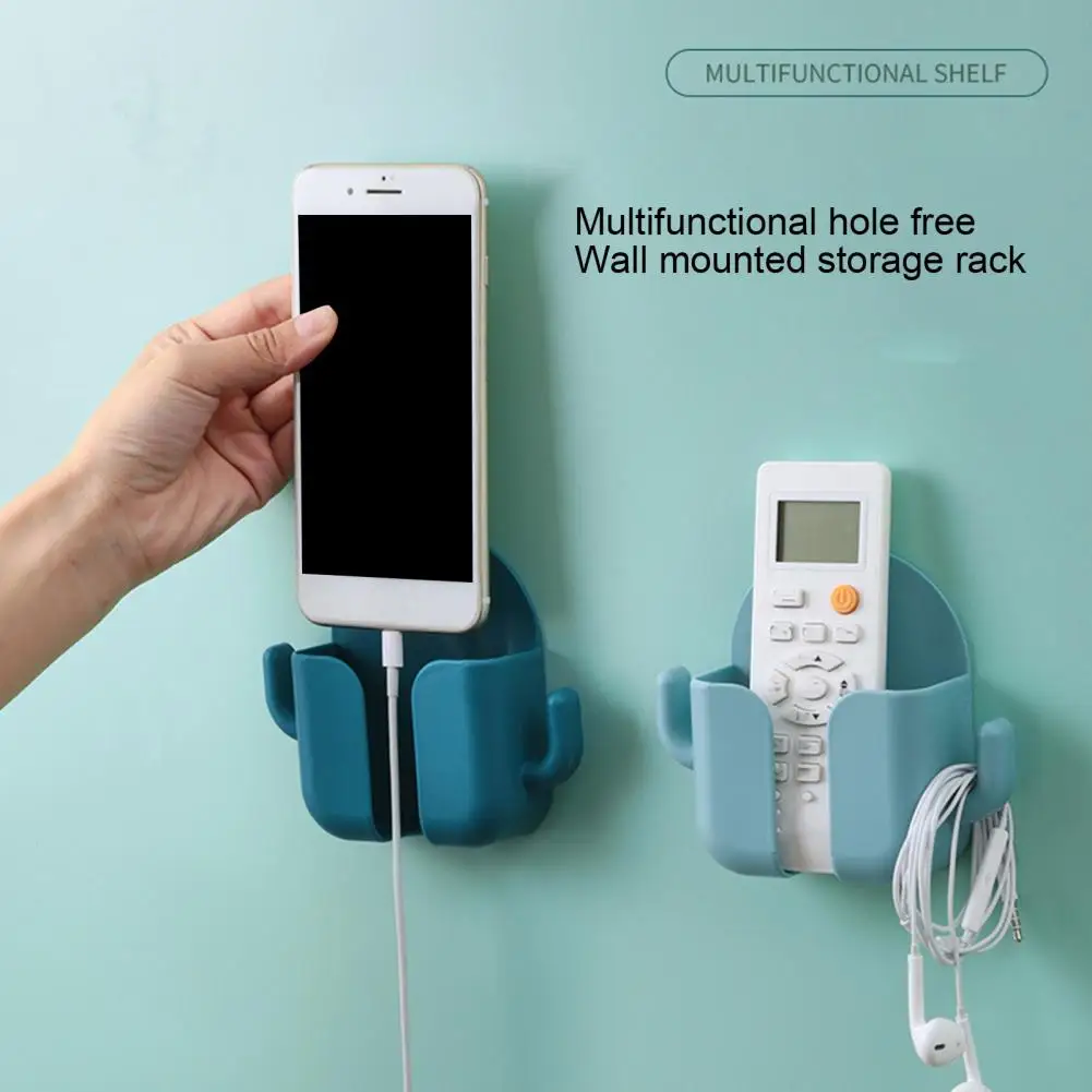 Boîte de rangement murale pour télécommande TV, support de téléphone portable, conception de crochet, sans poinçon, évalué pour le ménage