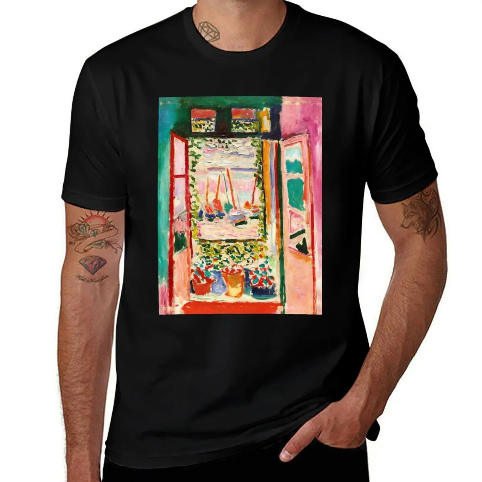 

Henri Matisse - The Open Window, Collioure France 1905 HD T-Shirt summer tops man clothes heavyweights mens designer t shirt