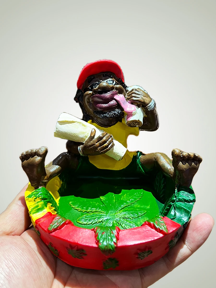 1PC resin ashtray  unique Jamaican style ashtray craft ornaments resin ashtray tabletop decoration  cabinet ornaments  decora