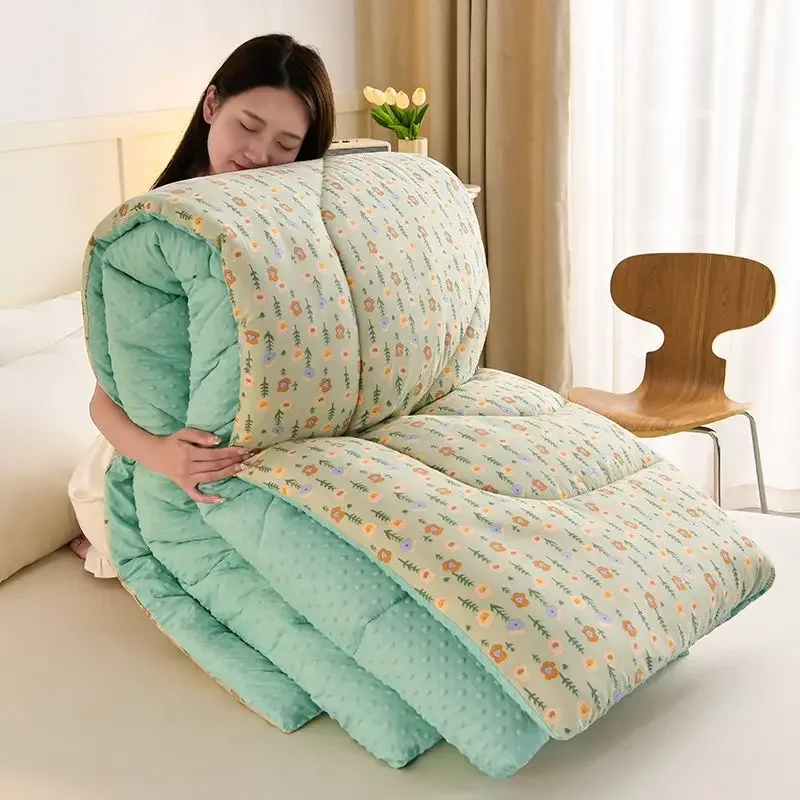 Thickened warm Doudou quilt spring and autumn quilt winter velvet thickened washed Doudou yarn double quilt core