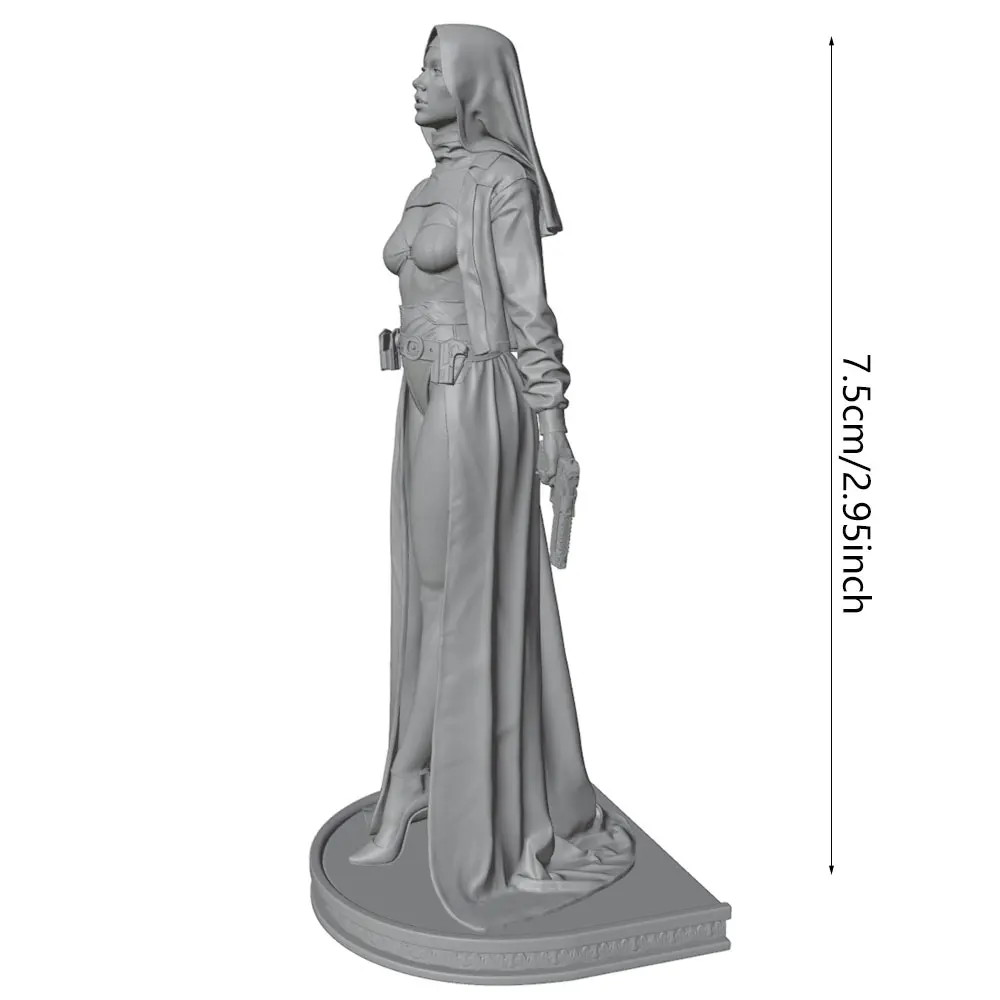 Figura resina monja pistolas dobles para pintar coleccionable - imagen 4