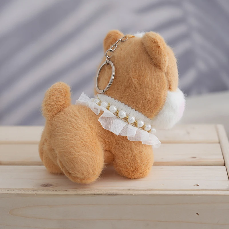 Funny Simulation Pet Dog Keychain Cartoon Cute Pearl Puppy Keychain Pendant Fashion Backpack Decoration Accessories Gifts image 3
