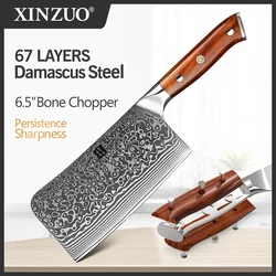 XINZUO 6. 5'' Butcher's Knife Damascus Steel Kitchen Knives Stainless Steel Vegetables Meat Bone Chopper Knife Knives Chef Tools