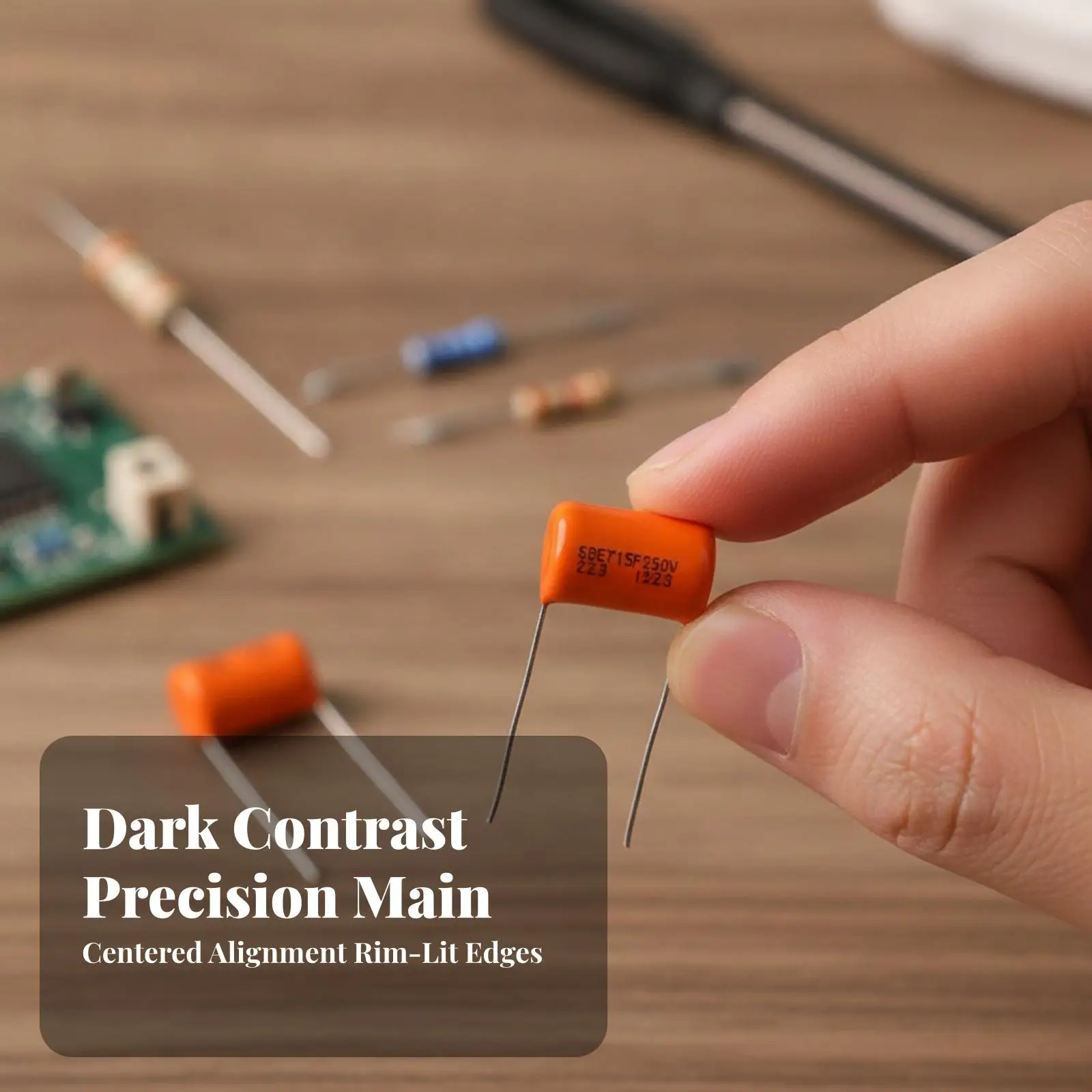 High Durability Electronic Capacitor Orange Body 223 Code Long Lead Through Hole for Industrial Circuit Use