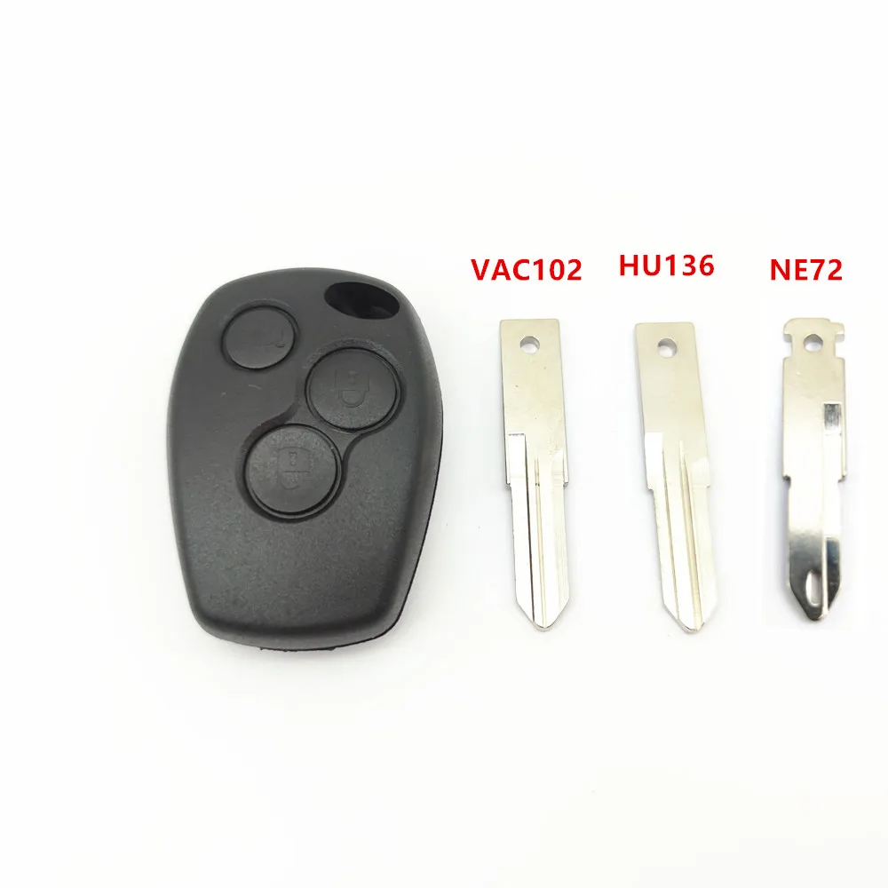 1PCS KEYYOU 3 Button Car Key Shell For Renault Trafic Vivaro Primastar Movano Kangoo 2 Clio NE72/VAC102/HU136 Blade
