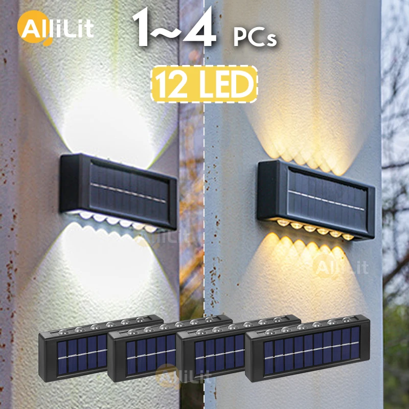 Solar Garden Waterproof Wall Lamp Up and Down LED Decorative Light Street View Balcony