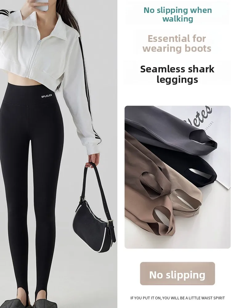 

Женские брюки с высокой талией из аркскина для фитнеса и йоги, облегающие, осенне-зимние, новые, из ледяного шелка, нейлона и спандекса