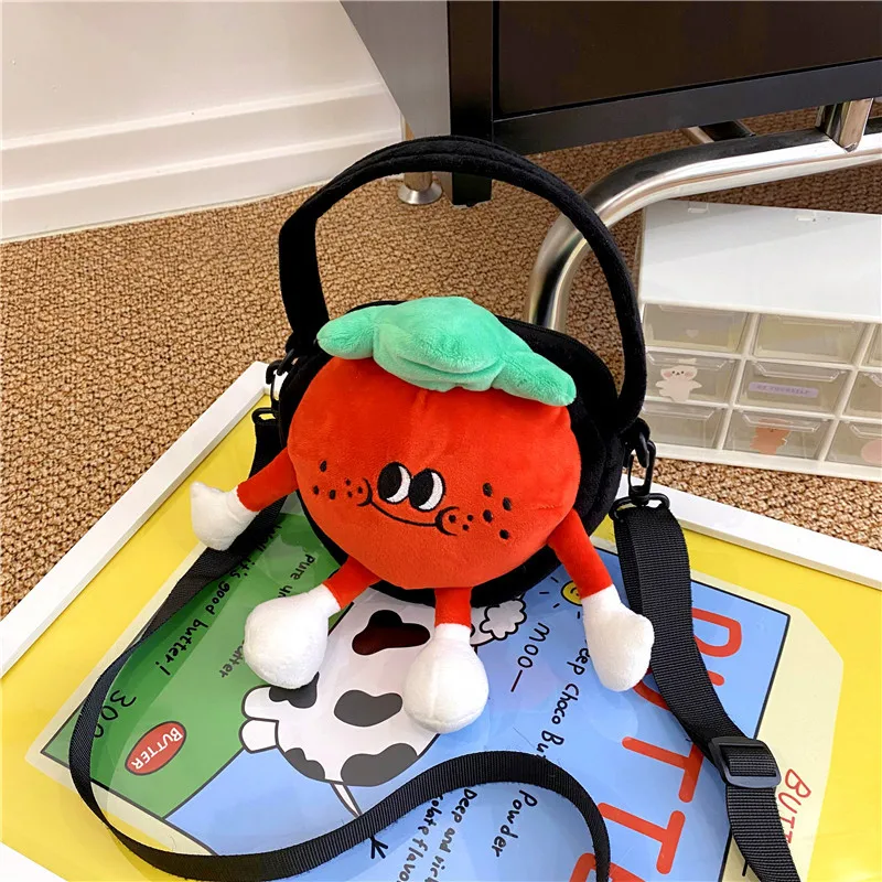 Cartoon Cute Fruit Elf peluche zaino New Kids Fun Fruit Series borsa a tracolla personalizzata semplice borsa a tracolla per il tempo libero regalo per bambini