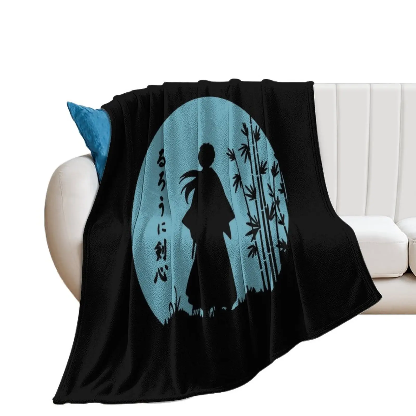 Rurouni Kenshin Retro Vintage Blue -Tshirt Throw Blanket Luxury Designer Blankets For Bed Decorative Sofa Retros Blankets