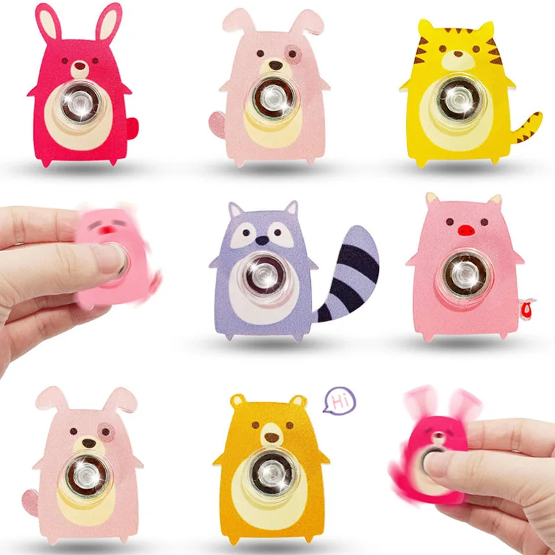 10PCS Cartoon Animal Small Fidget Spinner for Kids ADHD Stress Relief Sensory Toys Party Favors Goodie Bags Stuffers Boys Girls