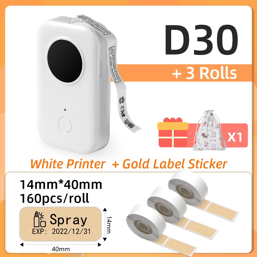 Phomemo D30 Label Maker Machine Mini Pocket Thermal Label Printer Wireless Sticker Pocket Handheld Printer Various Label Paper