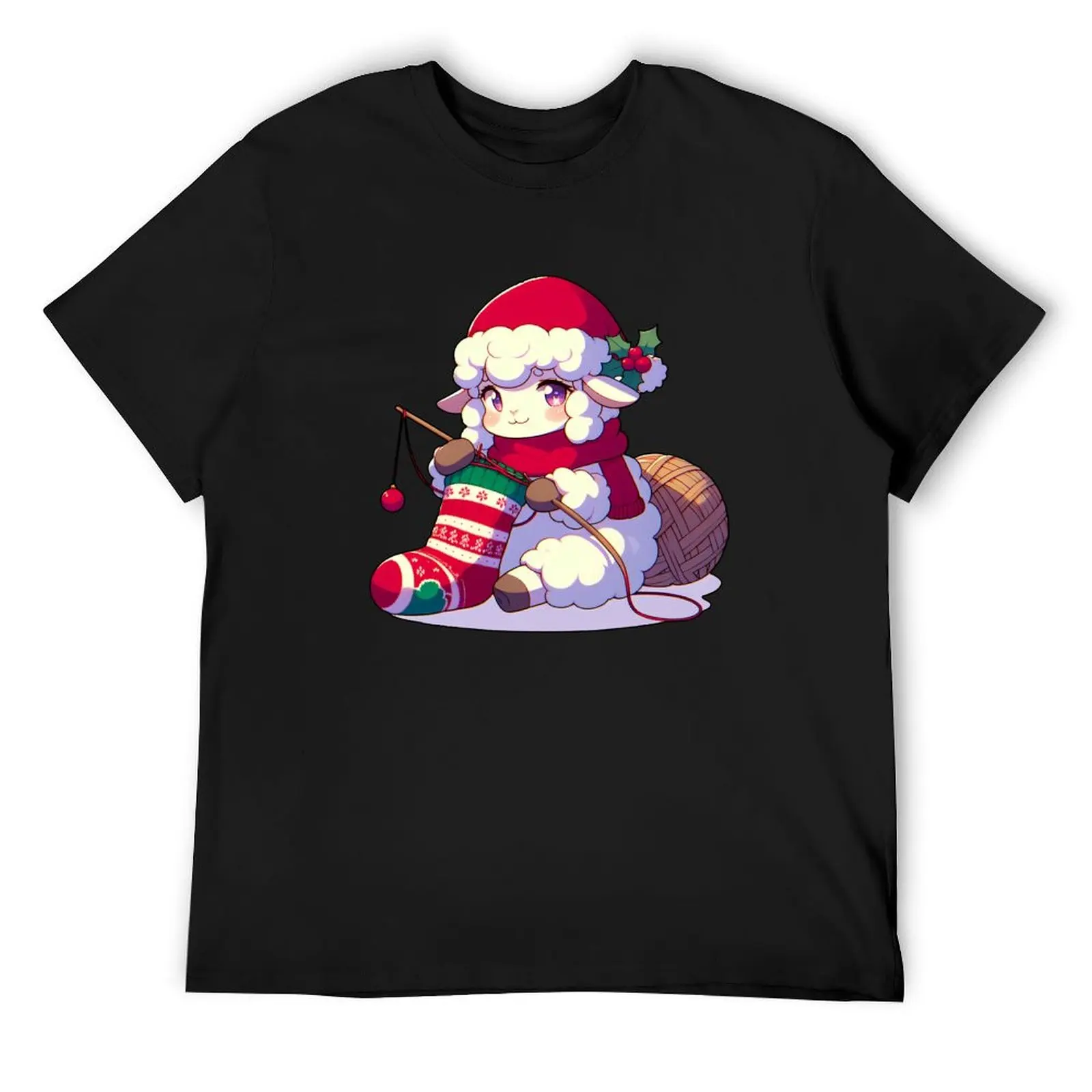 

Sheep knits Christmas socks T-Shirt tops anime street wear T-shirts man T-shirts for men cotton