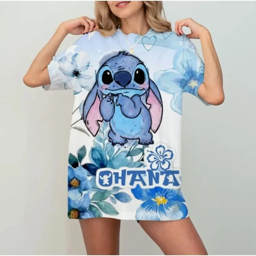 

Детские футболки с 3D-принтом Disney Stitch, летние быстросохнущие футболки для мужчин и женщин 2026, детские повседневные топы с короткими рукавами