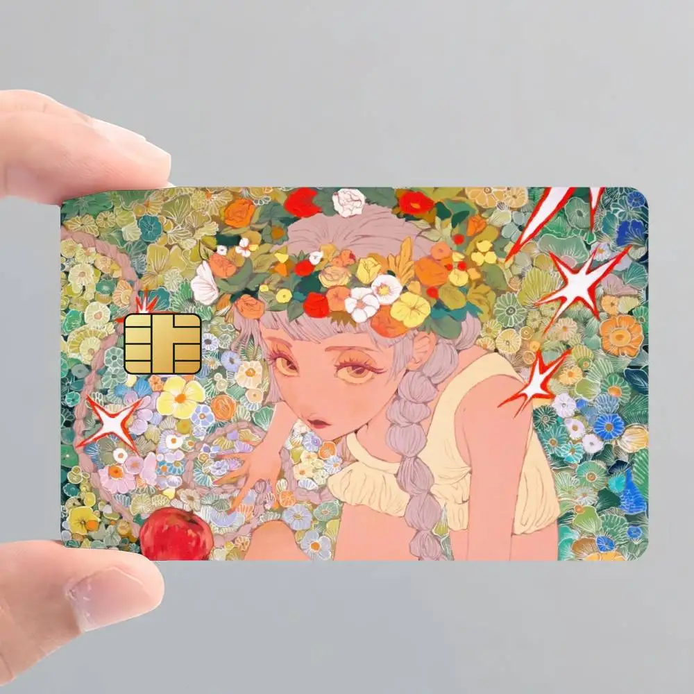 Cartoon YASHIRO Nanaco Art Card Stickers for Bank Access Protective Waterproof Film Cover Sticker Surprise Gift