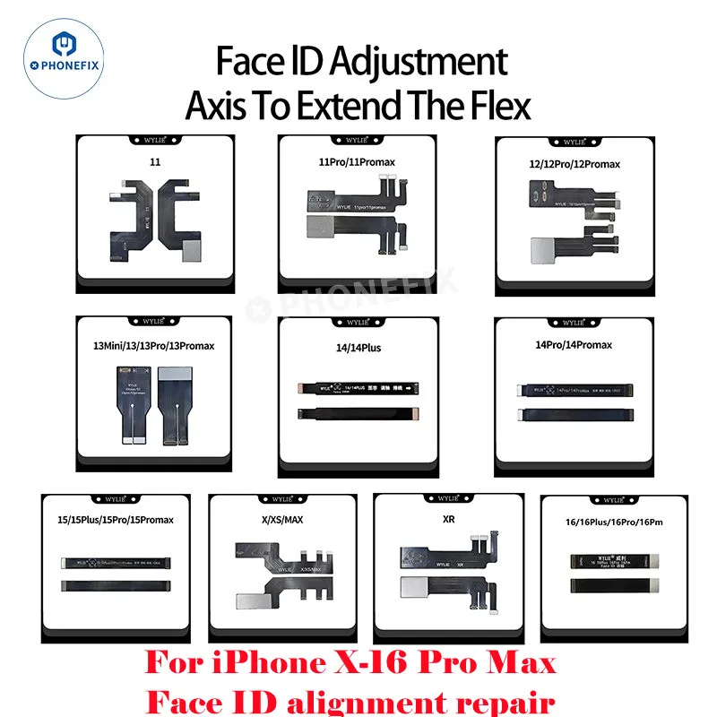 WYLIE Dot Matrix Extension Flex Cable For iPhone X XR XS MAX 11 12 13 14 15 16Pro Max Face ID Lattice Test Alignment Maintenance