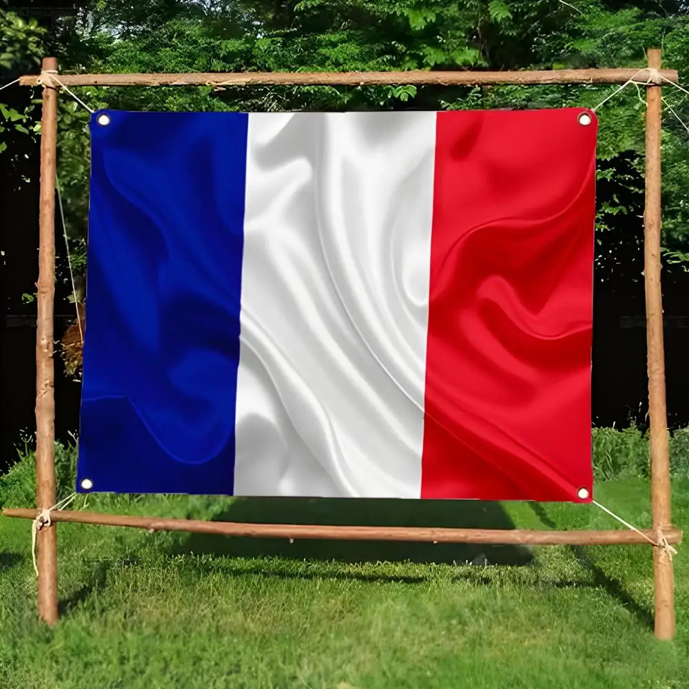 F_France Flags Borderless four-ring ornament indoor outdoor decoration effortless to hang