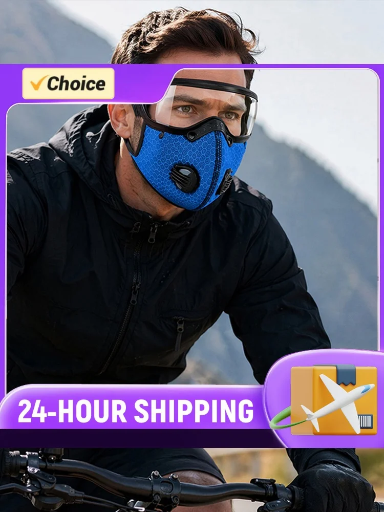 Breathable Dust Masks with Adjustable Goggles & 10Pcs Filter Adjustable Respirator Mask for Outdoor Commuting Dust Protection