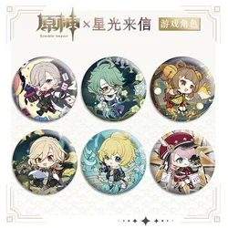 1PC Anime Game Genshin Impact Wriothesley Wanderer Q-Version Badges Brooches Clothes Scarves Pins Decorations Beautiful Gifts