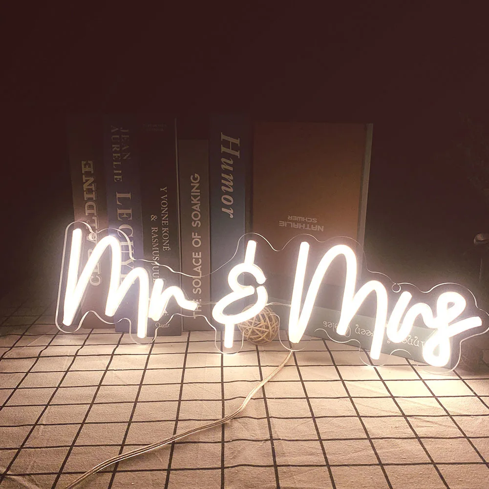 

OHANEE Drop Shipping Custom LED Neon Sign Light Oh Baby Mr and Mrs for Wedding Party Decoration Gift Warm White