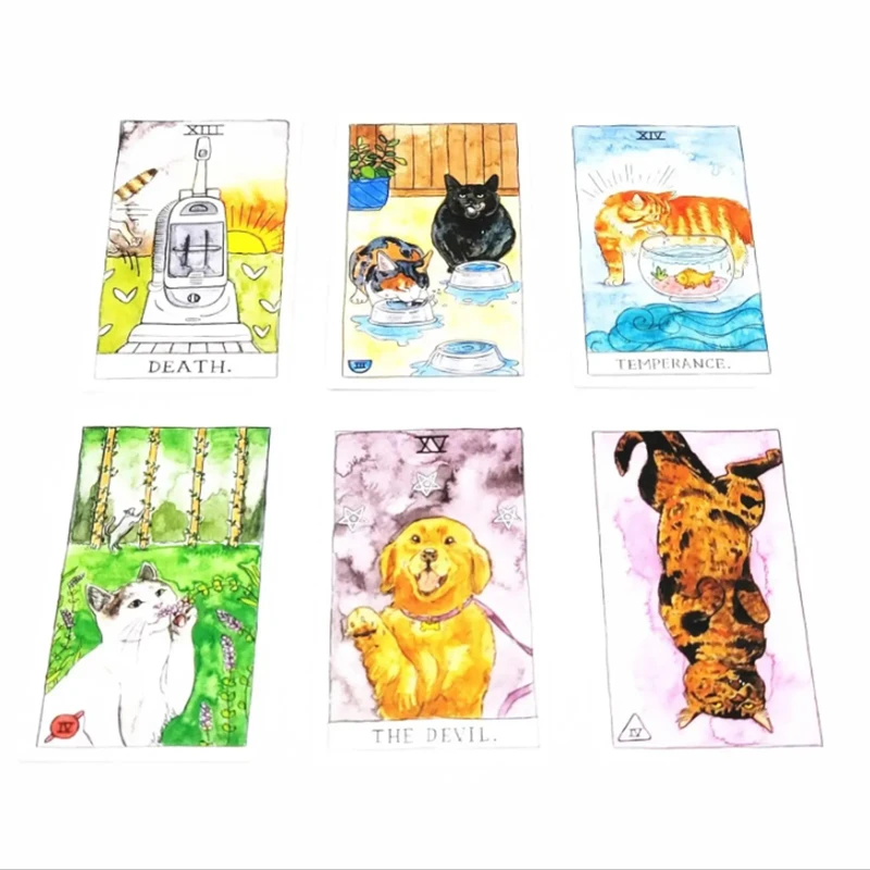 1PC Pagan Cat Witch Tarot Pre-Christmas Tarot Christmas Eve Crying & Casual Party Board Game Cards