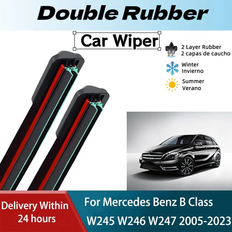 

LH Front Rear Windshield Wiper 2PC Blades For Mercedes Benz B Class W245 W246 W247 2005-2023 B200 B220 B250 Window Accessories