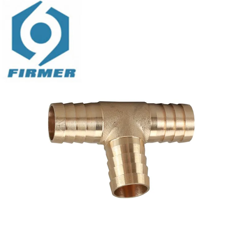 

50 Pieces Brass T-reducer Pagoda Tee Hose Air Hose Fitting 6/8/10/12/14/16/20mm Anti-corrosion Precision Die-casting Durable