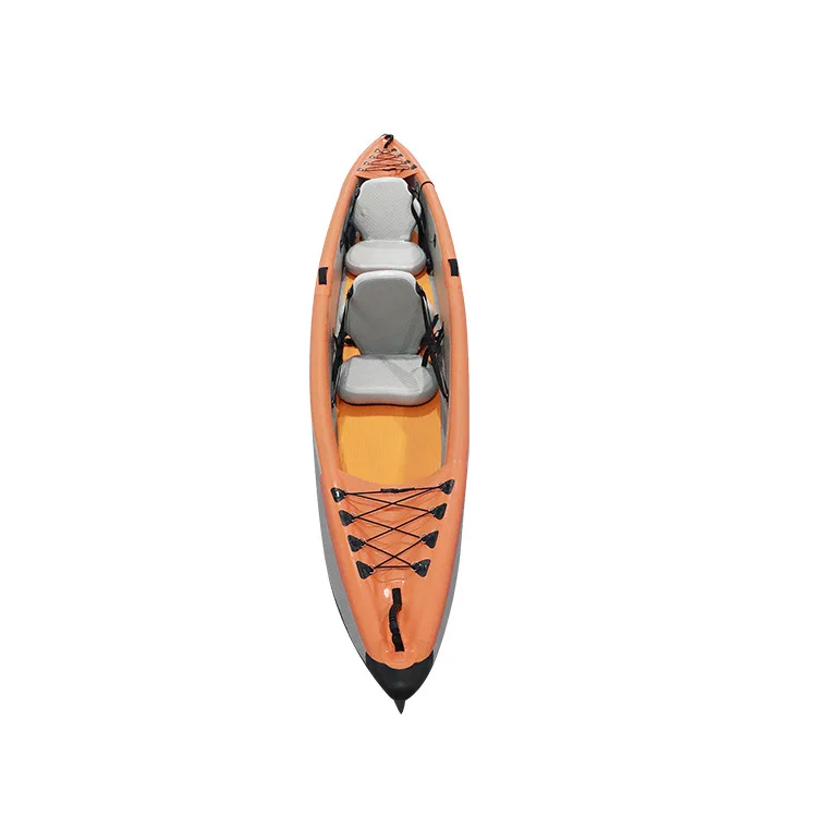 Inflatable Tandem Kayak, 3.1-4m Length 2 Person, Thickened Wear-Resistant PVC, with Oars Pump, for Lake River Fishing Touring