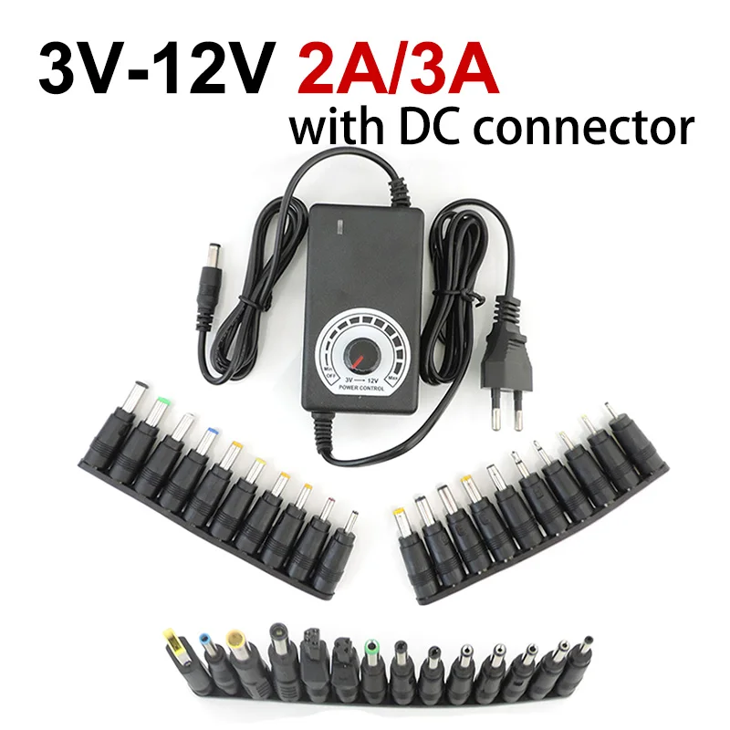 Adjustable AC 220V To DC 3V-12V 5v 6v 8v 2A 3a 24W 36w Power Supply charger Adapter 8pin 10pin 34pin DC connector Universal q1