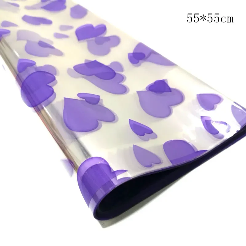 YSTrillion Transparant Cellofaanpapier Met Paarse Stippen – 40 Cm Breed, 30 Meter Lang, Ideaal Voor Bloemen En Cadeaus