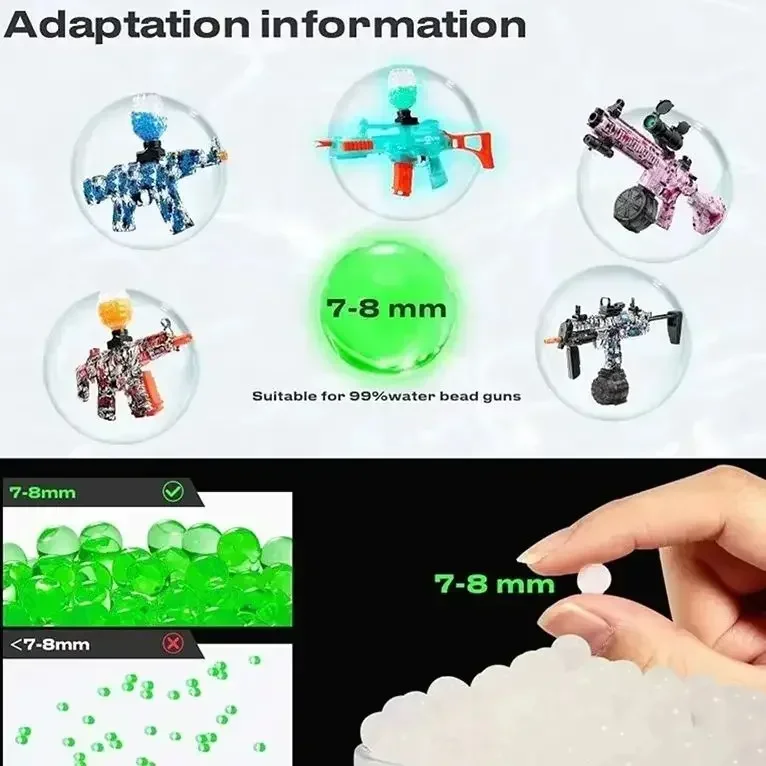 M12000PcS ديكور المنزل مضيئة حبات المياه يتوهج في الظلام اللؤلؤ هيدروجيل هلام الكرة كريستال هلام الفاصل كرات الماء الناسف 7 مللي متر