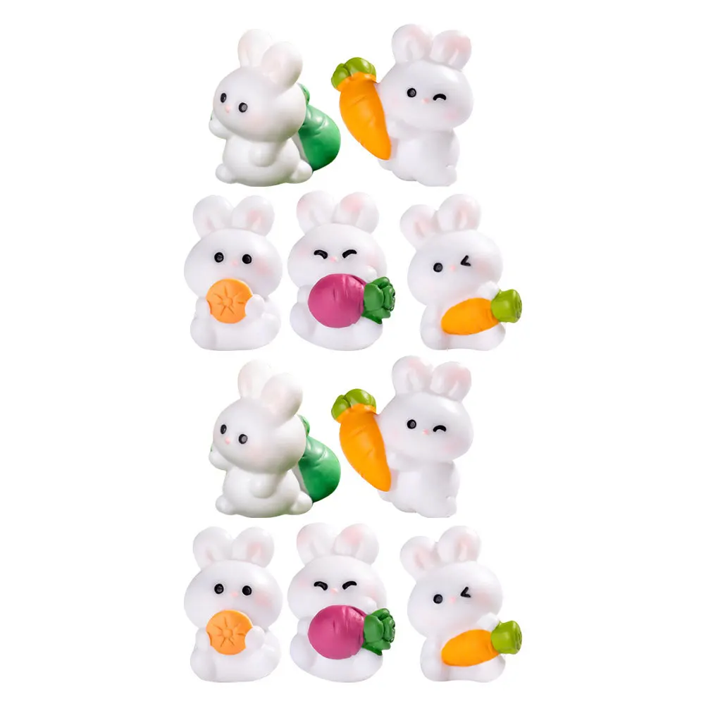 

10Pcs Miniature Resin Rabbits Intricate Details Tiny Bunnies for Indoor Outdoor Decor DIY Projects Shelf Table Adornment