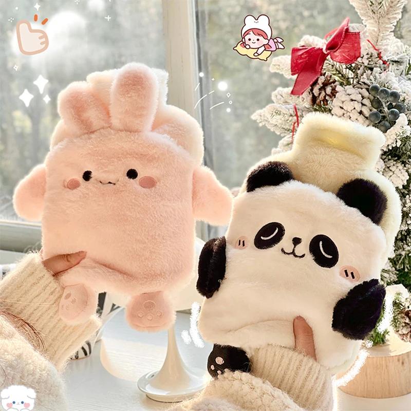 Plush Hot Water Bottle Kawaii Winter Warm Hot Water Bag for Period Pain Hand Warmer Girls Hand Feet Warm Water Heating Pad